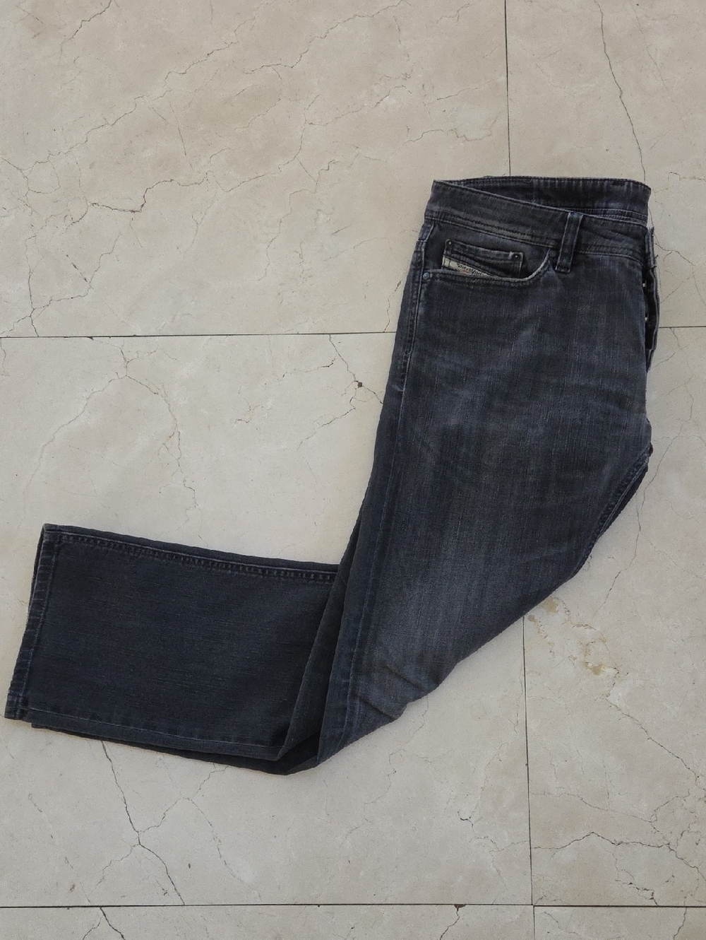 MEN'S BLACK LIGHT GREY VIKER DIESEL JEANS PANTS $198 STRETCH NEIMAN MARCUS